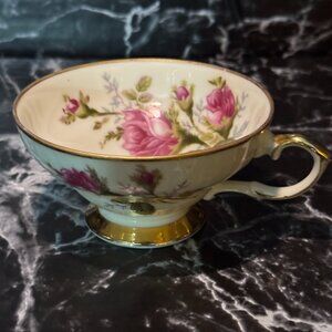 Elegant Vintage Floral Footed Teacup (Single Cup Only – No Saucer)